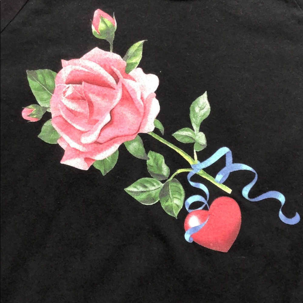 Wildfox Rose Heart Distressed Graphic Pullover - Picture 4 of 8